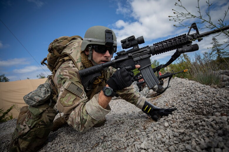 Latvian Army JTAC Soldiers train with Air National Guard Security