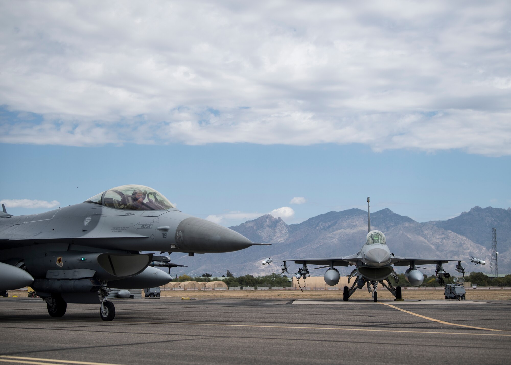 A photo of fighter aircraft participating in the combat search and rescue exercise, Red Flag Rescue