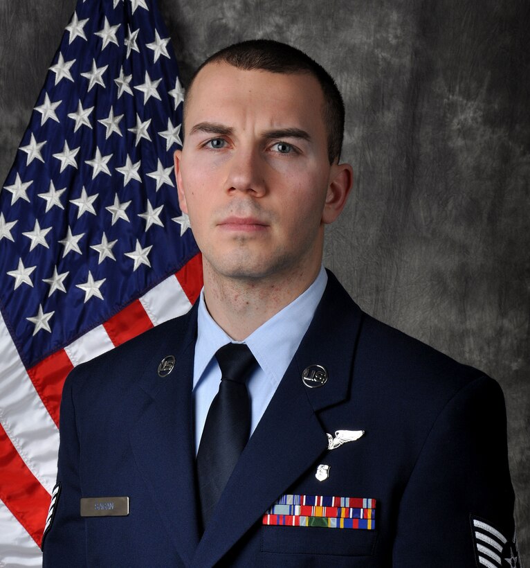 Tech. Sgt. Joshua Sagan, 445th Aeromedical Evacuation Squadron AE technician, is the 445th Airlift Wing NCO of the Quarter, second quarter.