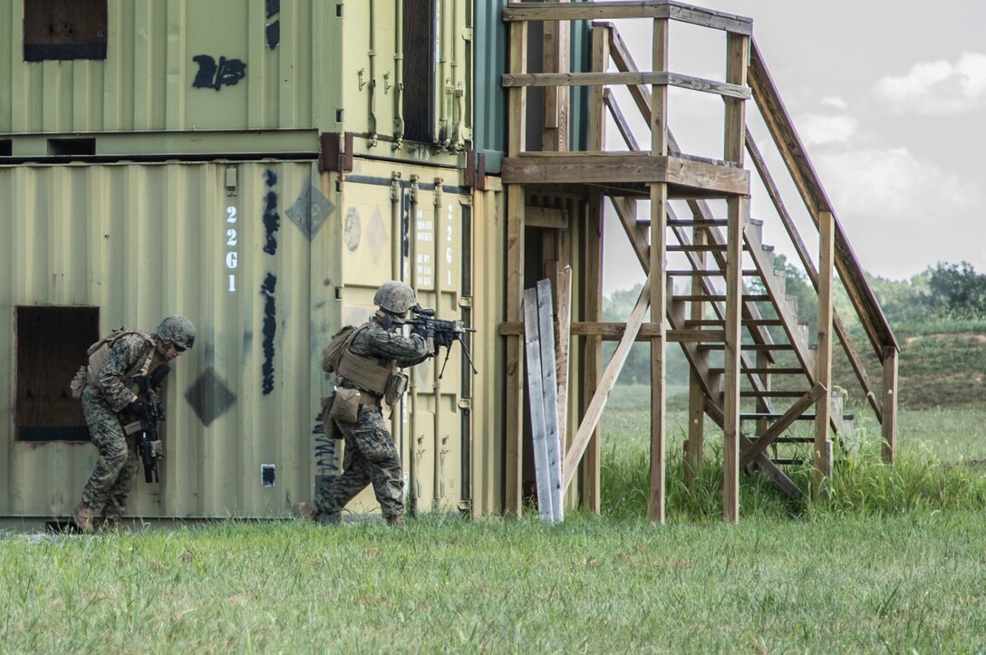 Lima Company patrols stealthily in Fort Knox, Kentucky