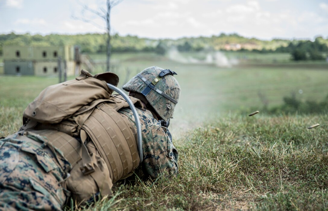 Lima Company patrols stealthily in Fort Knox, Kentucky