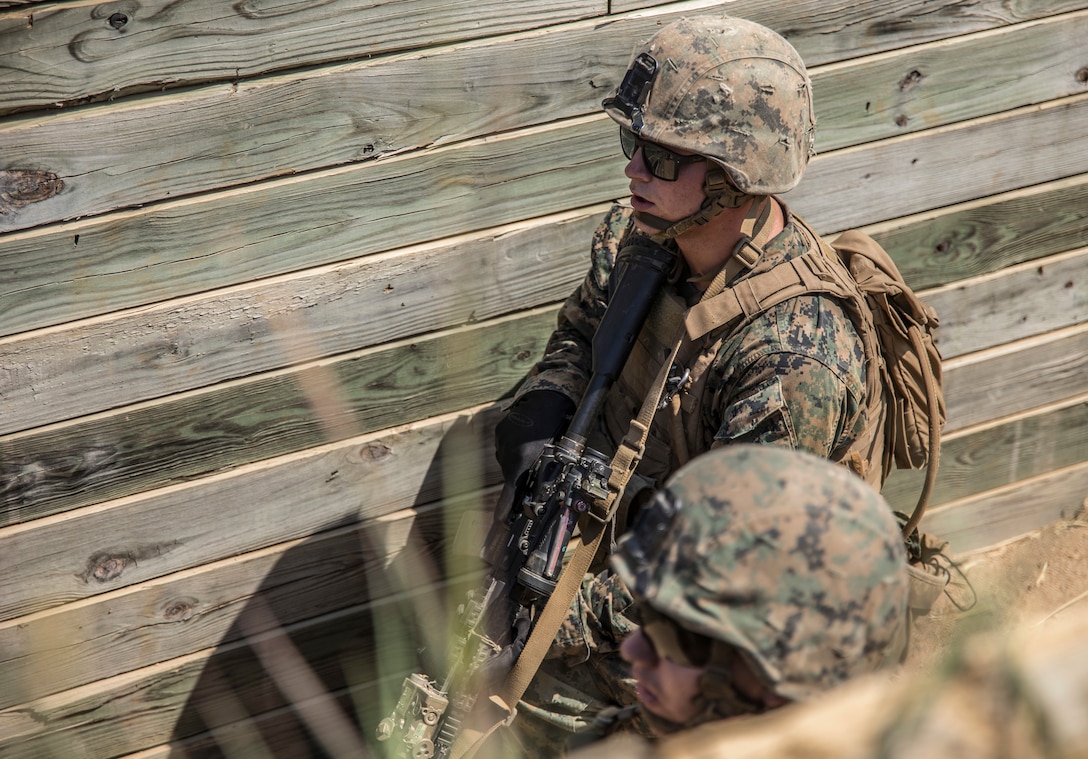 Lima Company patrols stealthily in Fort Knox, Kentucky