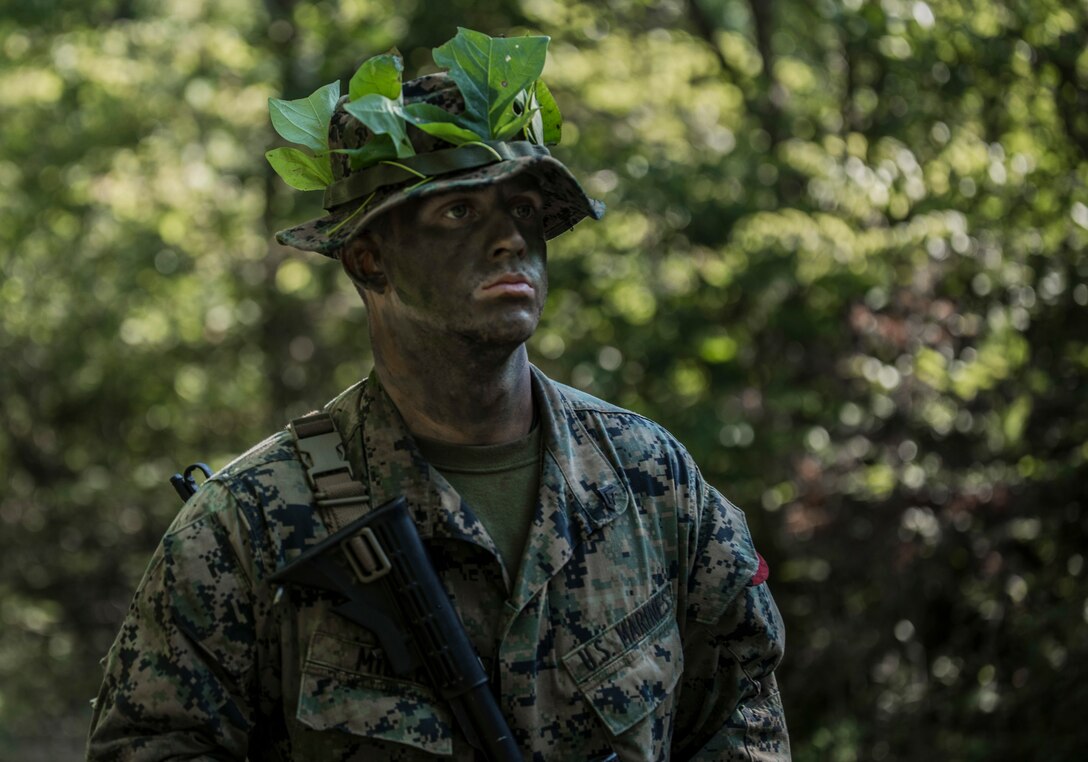 Lima Company patrols stealthily in Fort Knox, Kentucky