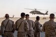 U.S. Sailors with the 11th Marine Expeditionary Unit, and a U.S. Soldier with Golf Company, 5th Battalion, 159th Aviation Regiment load a simulated casualty onto an HH-60M helicopter during a joint-service casualty evacuation class at Camp Buehring, Kuwait. The Boxer Amphibious Ready Group and the 11th MEU are deployed to the U.S. 5th Fleet area of operations in support of naval operations to ensure maritime stability and security in the Central Region, connecting the Mediterranean and the Pacific through the Western Indian Ocean and three strategic choke points.