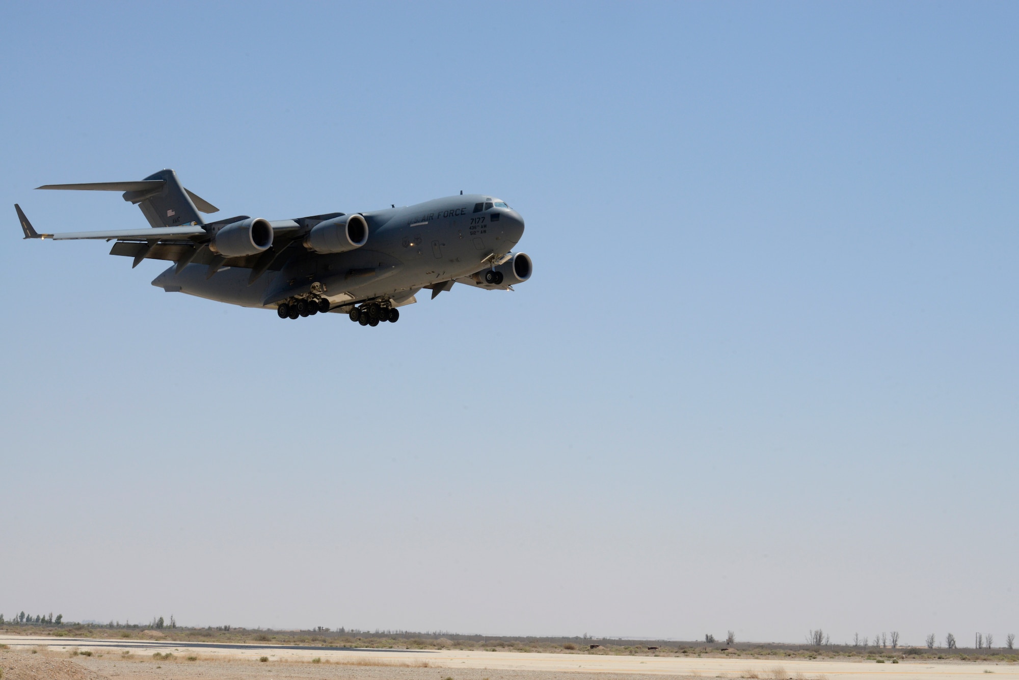 C-17 arriving in Southwest Asia