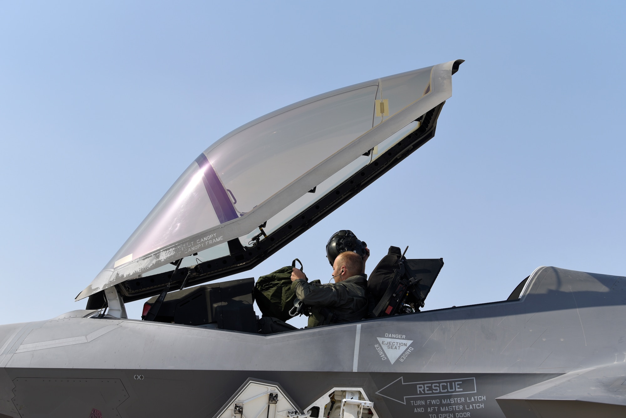 A photo of an F-35A pilot