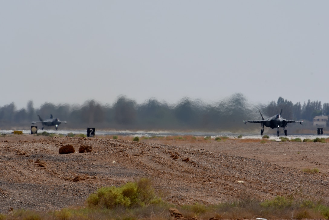 F-35As prepare to takeoff