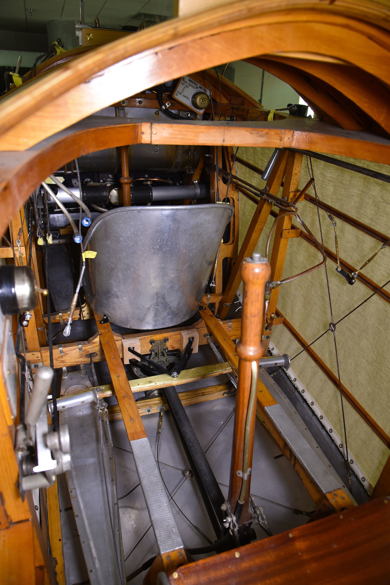 DAYTON, Ohio --The Avro 504K in restoration which was originally built in 1966 by the Royal Canadian Air Force's Aircraft Maintenance & Development Unit. Preserving the Air Force's proud legacy, the Restoration Division restores aircraft and aerospace vehicles to historically accurate and visually striking levels. (U.S. Air Force photo by Ken LaRock)