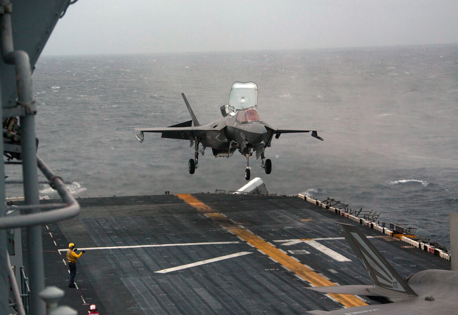 Marine F-35B Lightning II fighter aircraft complete GAU-22 cannon, ordnance hot reload exercise in Indo-Pacific Region