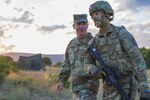 Gen. James C. McConville, Vice Chief of Staff of the United States Army, discussed progress on a fighting position with a Soldier from 277th Aviation Support Battalion, at Novo Selo Training Area, Bulgaria, July 14. McConville toured 10th Combat Aviation Brigade's area of operations during exercise Saber Guardian 17 and recognized Soldiers outstanding work.