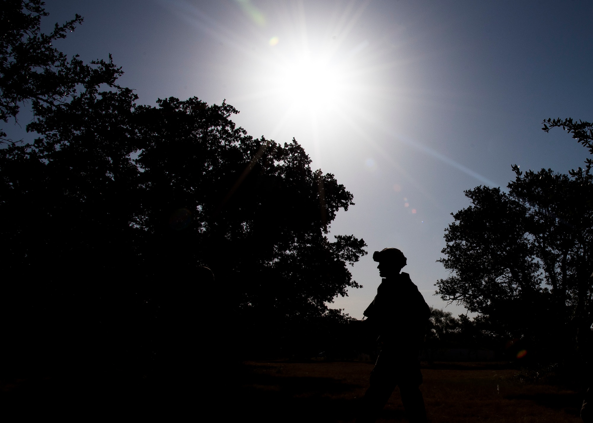 A Staff Weather Officer from 3d Weather Squadron, locates a checkpoint during a certification field exercise (CFX), July 31, 2019, at Camp Bowie Training Center, Texas. The CFX was designed to evaluate the squadron’s overall tactical ability and readiness to provide the U.S. Army with full spectrum environmental support to the Joint Task Force (JTF) fight. The CFX immersed Airmen into all the aspects of what could come with a deployment such as Land Navigation. (U.S. Air Force photo by Airman 1st Class Eugene Oliver)