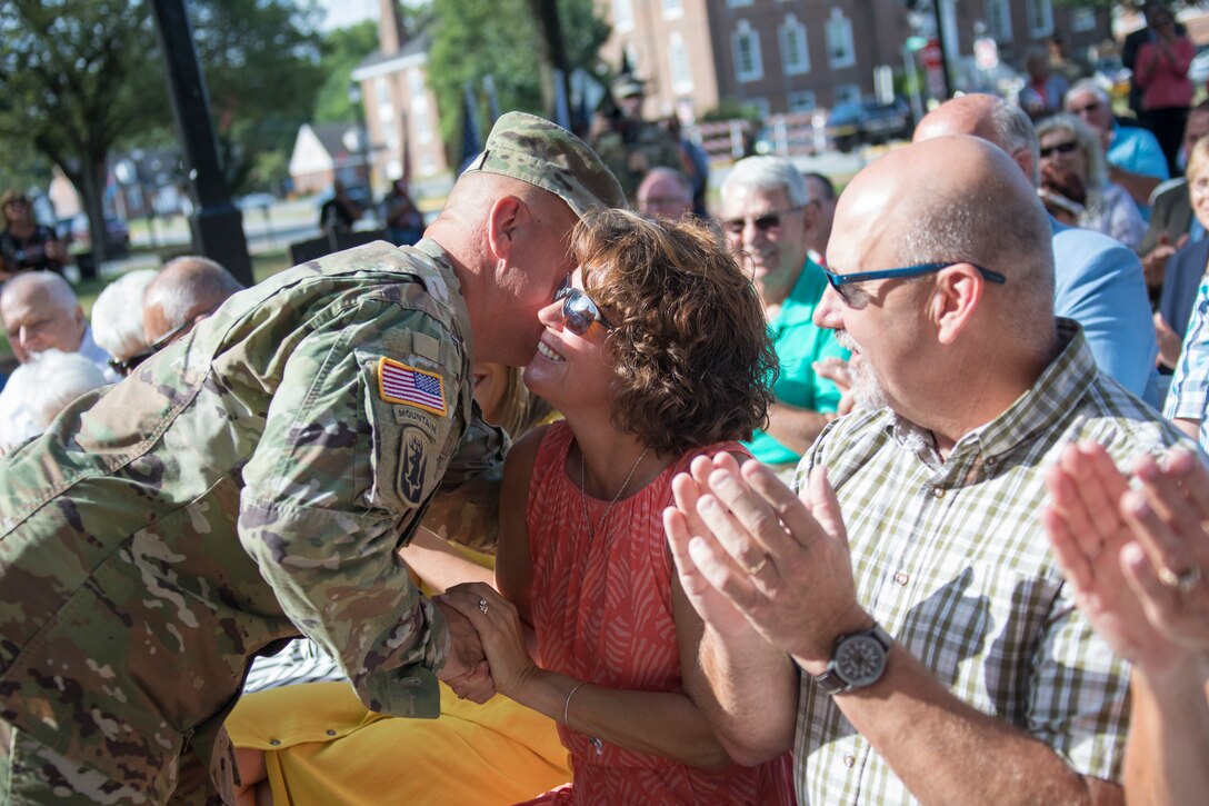 The Delaware National Guard, along with Del. Governor John Carney, just promotes Adjutant General, Brig. Gen. Michael Berry, to the rank of Major General, during a ceremony outside Legislative Hall in Dover, Aug. 10th.