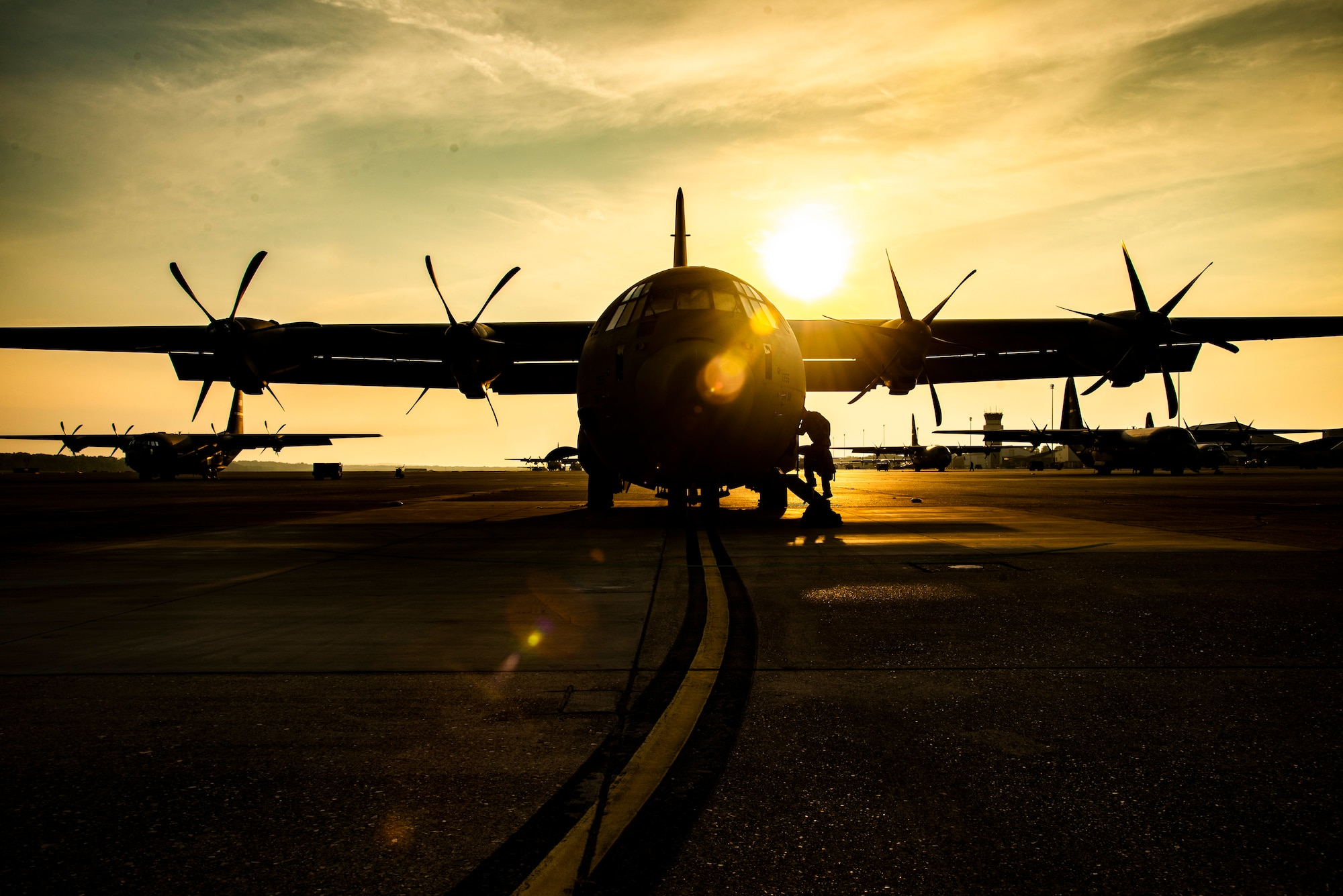 Tech. Sgt. William Mcleod, 327th Airlift Squadron loadmaster, accomplishes his pre-flight checklist before a load drop competition at Little Rock Air Force Base, Ark. August 7, 2019. The competition, called the “turkey shoot,” is an annual event that pits C-130 Hercules crews against each other in a series of skill and timing based events. During the competition, each crew loads a Humvee, completes an assault landing and preforms a small cargo drop. They are scored for timing and accuracy for each of these events. (U.S. Air Force Reserve Photo by Senior Airman Chase Cannon)