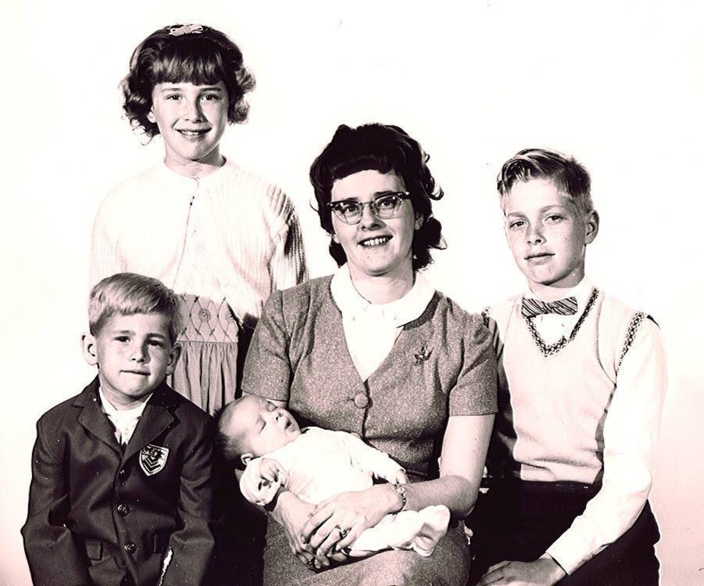 Mary Ann Kibbey poses with her four children, Terry, Dave, John and Richard, in the late 1960's. (Photo courtesy of Richard Kibbey)