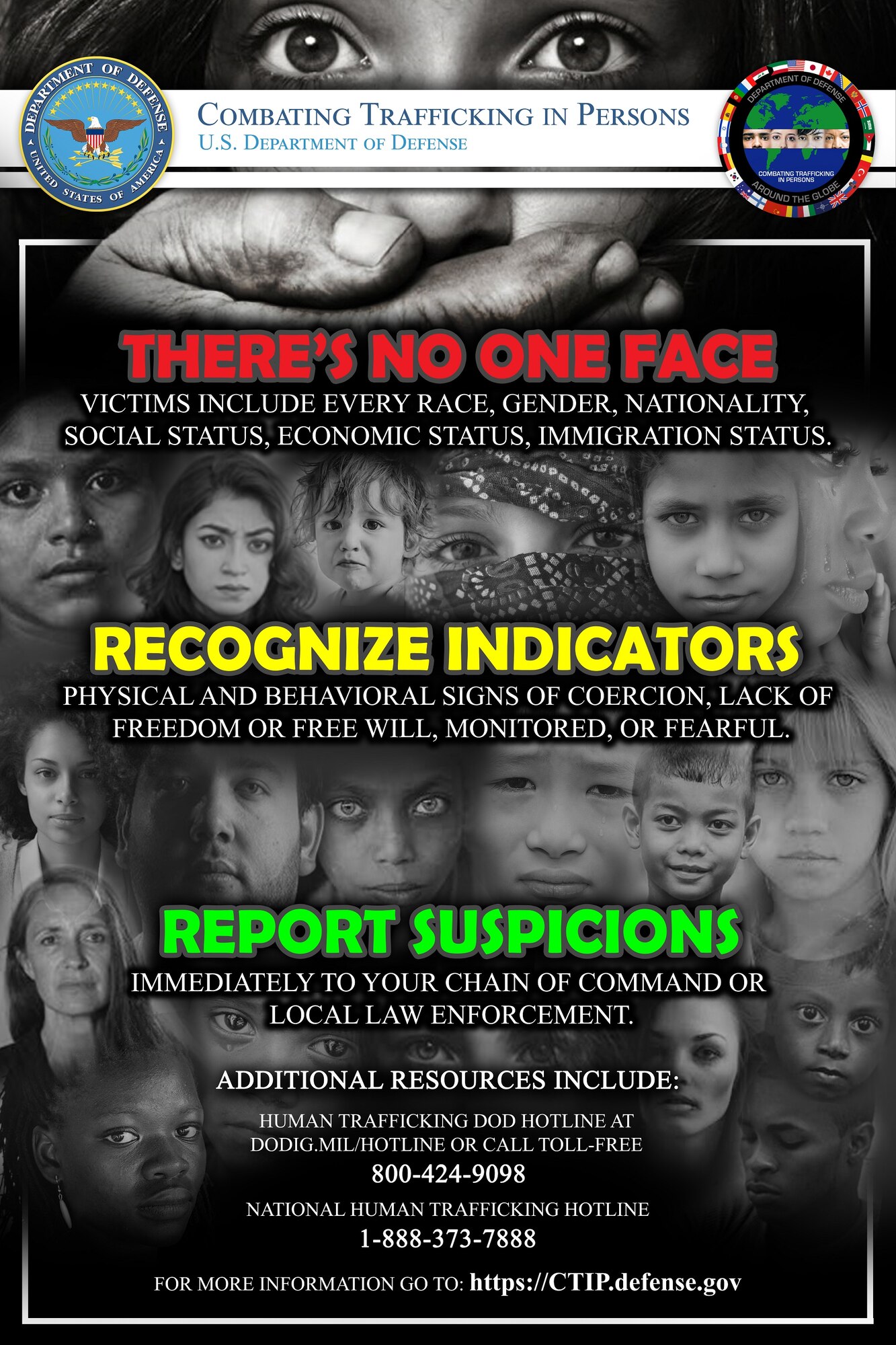 Combating Trafficking in Persons poster. (Courtesy of  Department of Defense)