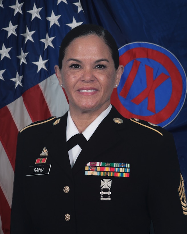 Command Sgt. Maj. Maria A.J. Baird, 9th Mission Support Command, Command Sergeant Major