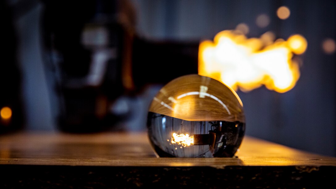 A U.S. Marine with 1st Battalion, 25th Marine Regiment, 4th Marine Division, operates an airtronic burner during Integrated Training Exercise 5-19 at Marine Corps Air Ground Combat Center Twentynine Palms, Calif., Aug. 12, 2019. ITX 5-19 is an essential component of the Marine Forces Reserve’s training and readiness cycle. It serves as the principle exercise for assessing a unit’s capabilities. (U.S. Marine Corps photo by Lance Cpl. Jose Gonzalez)