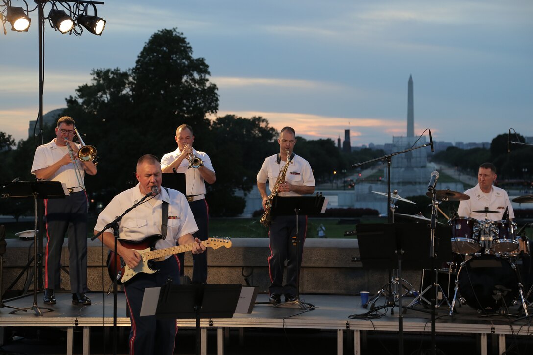 On Aug. 10, 2016, the Marine Band's "Free Country" ensemble performed a summer concert at the U.S. Capitol Building.