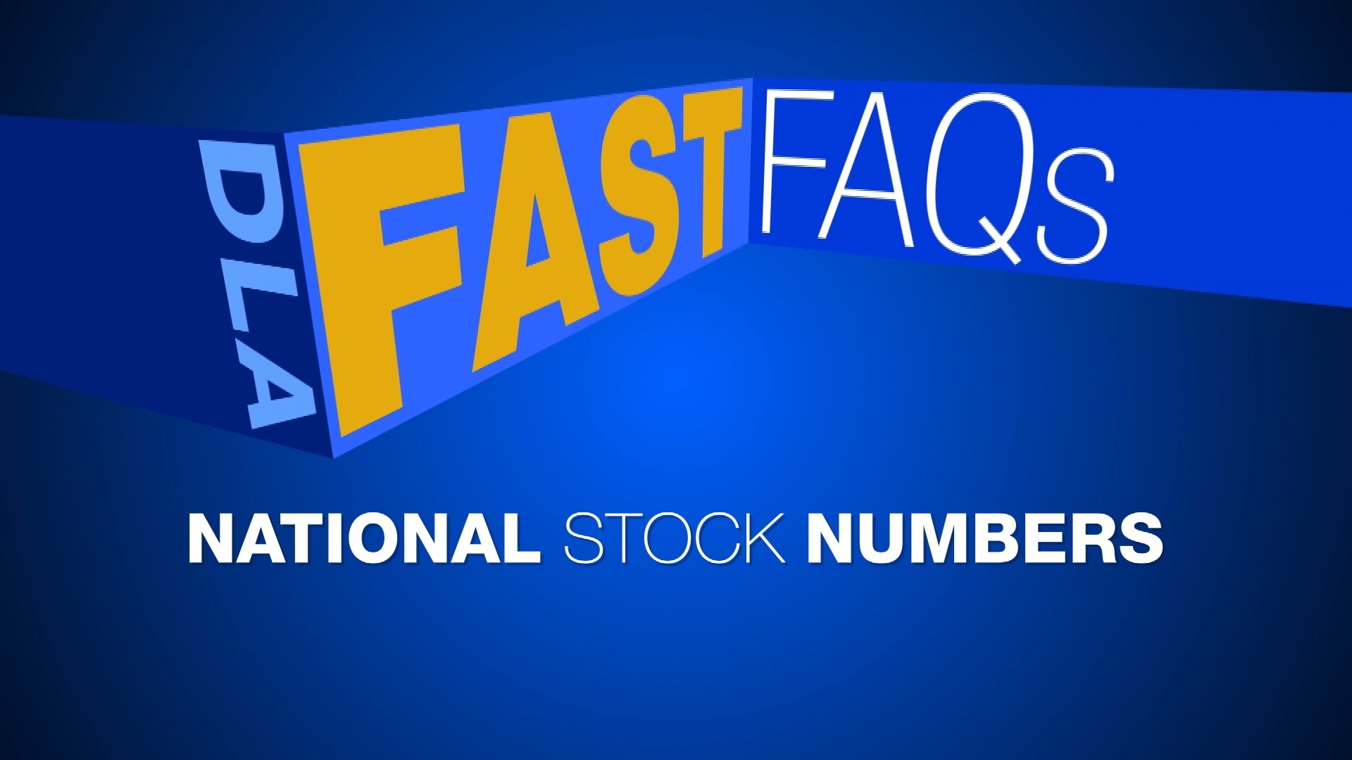 DLA fast FAQs National Stock Numbers graphic.