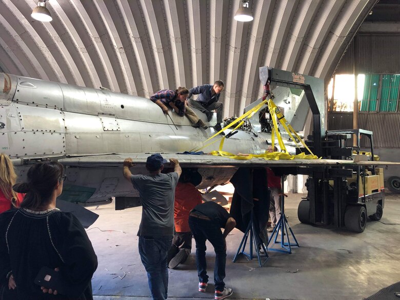 Staff Sgt. Clara Mailloux of the 446th Maintenance Squadron, led a team as they reconstructed the aircraft’s major aesthetic assemblies such as fuselage, tail and wings. The project will eventually help create jobs to over 70 South African women and cover their children’s education costs.  
(Courtesy photo)