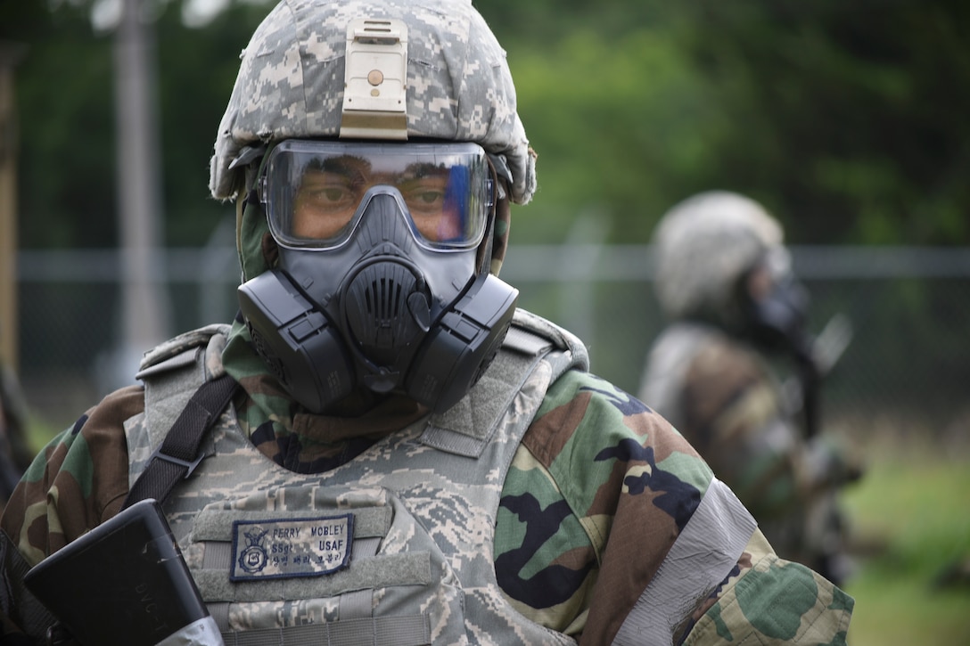 An Ability to Survive and Operate training exercise took place at the Glenwood Training Area during the week of June 18-22, 2018, Tinker Air Force Base, Oklahoma. The training was geared toward allowing military members with the potential to deploy to overseas locations to experience military operations in a hostile environment while continuing to do their respective jobs. (U.S. Air Force photo/Greg L. Davis)