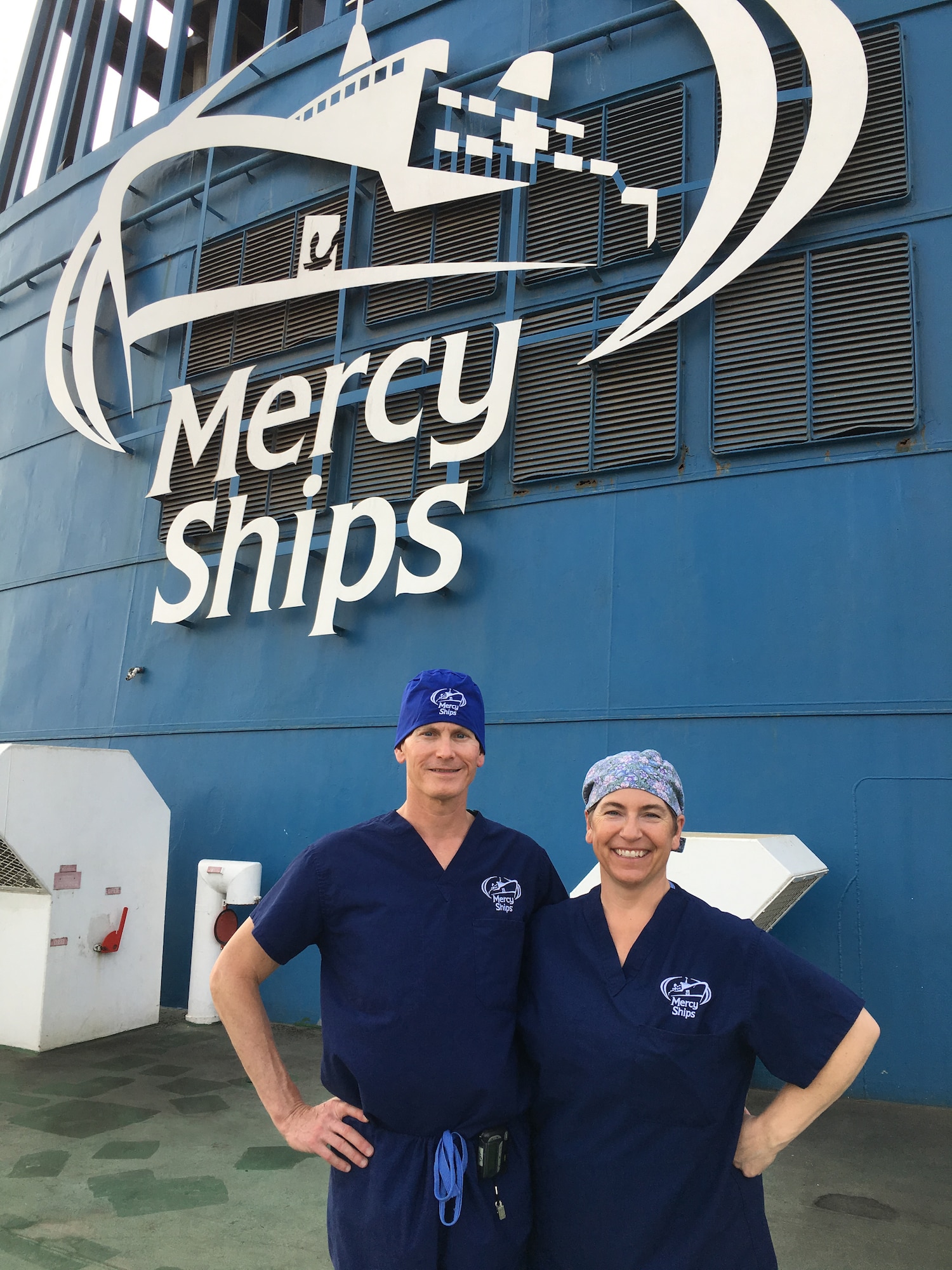 Lt. Col. Glenn Mandeville, a physician assigned to the 181st Intelligence Wing Medical Group, recently returned from a two week volunteer mission with the Africa Mercy hospital ship that has just finished its year long berth in Conakry Guinea. Mandeville operated as a general surgeon throughout the length of his service. (Courtesy Photo)