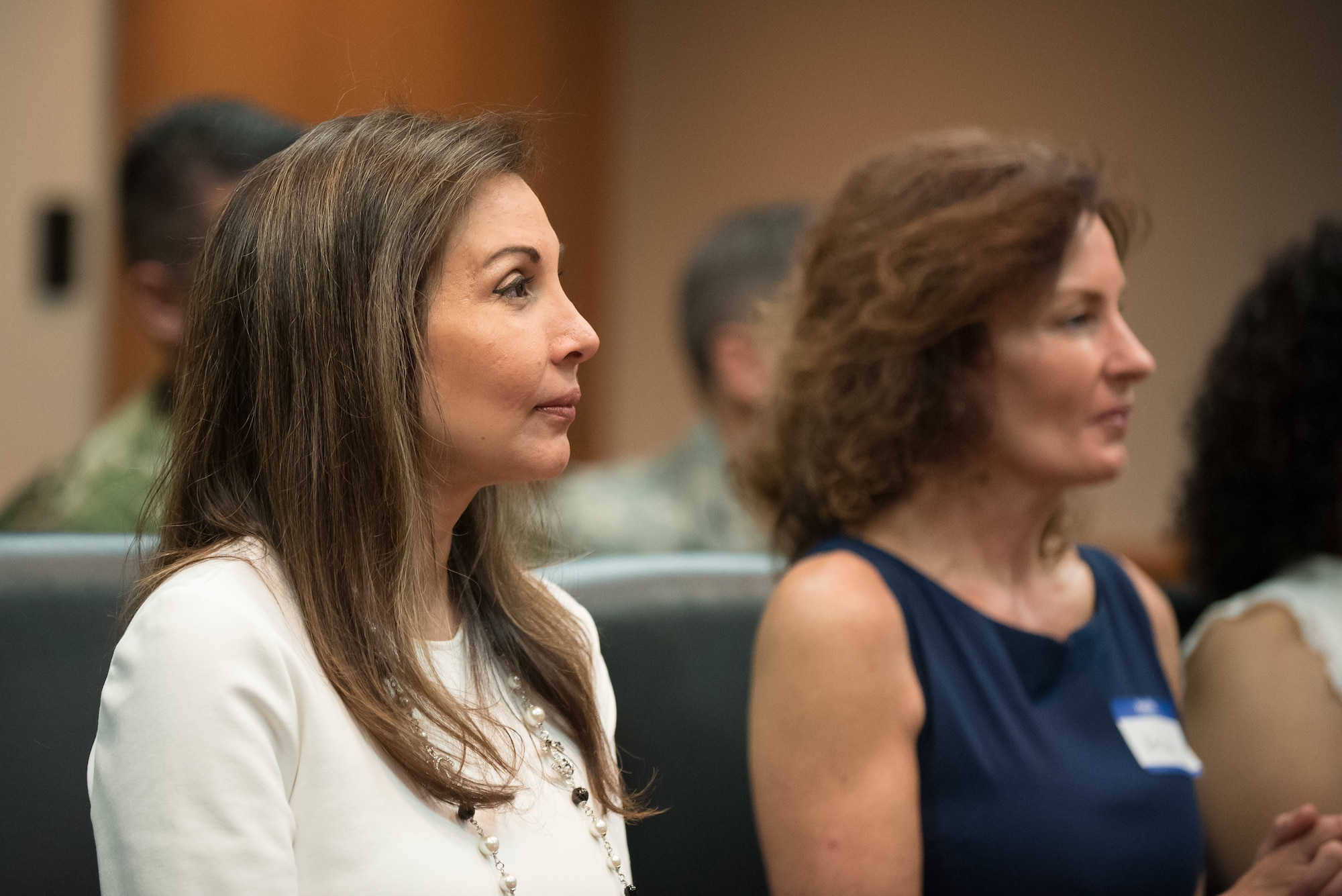 Friends and family attend a ceremony at the Kentucky Air National Guard base in Louisville, Ky., Aug. 10, 2019, during which Brig. Gen. Warren Hurst, Kentucky’s assistant adjutant general for Air, was awarded the Distinguished Service Medal. The honor recognizes exceptionally meritorious service in duties of great responsibility. (U.S. Air National Guard photo by Dale Greer)