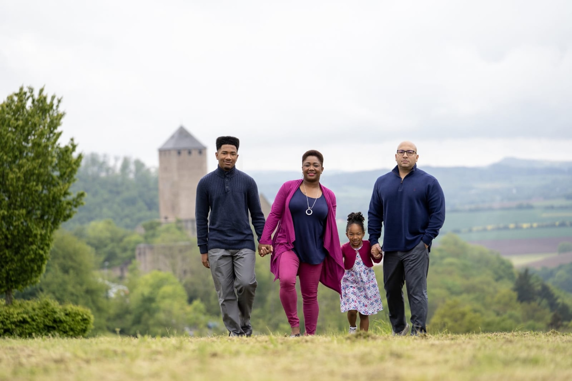 U.S. Air Force Chief Master Sgt. Steve Cenov, 8th Fighter Wing Command chief, poses for a photo with his family while stationed in Germany in May 2019. (Courtesy photo)