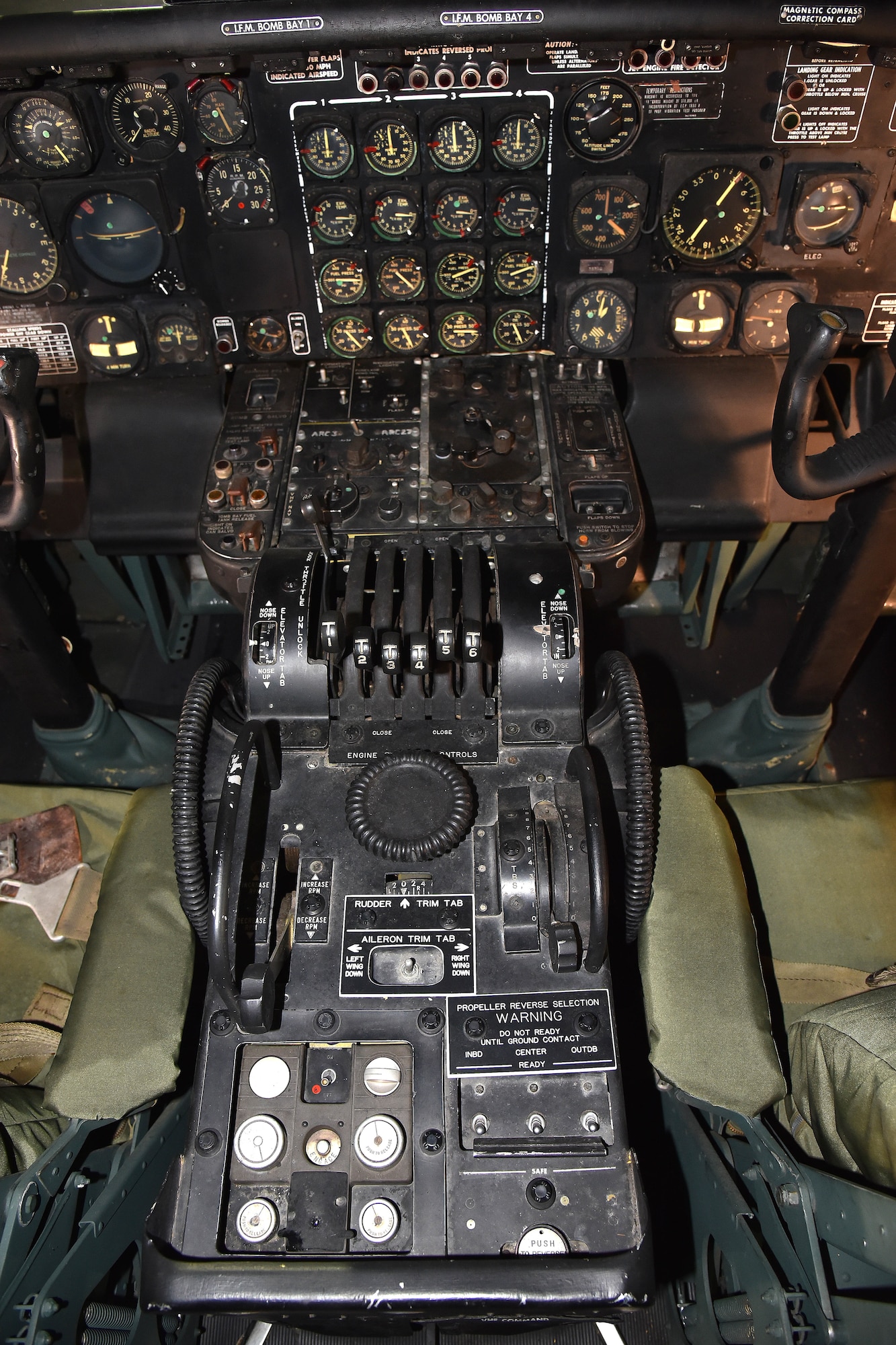 DAYTON, Ohio - Convair B-36J Peacemaker pilot station at the National Museum of the U.S. Air Force. (U.S. Air Force photo by Ken LaRock)