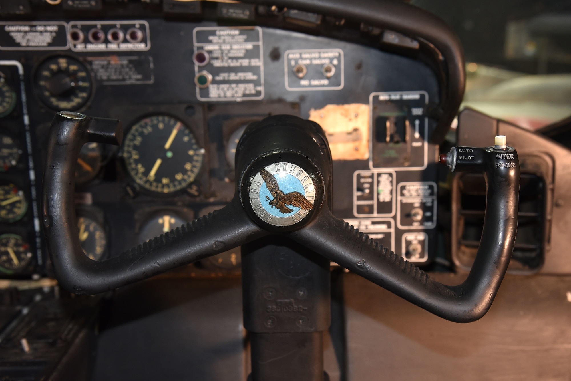 DAYTON, Ohio - Convair B-36J Peacemaker co-pilot station at the National Museum of the U.S. Air Force. (U.S. Air Force photo by Ken LaRock)