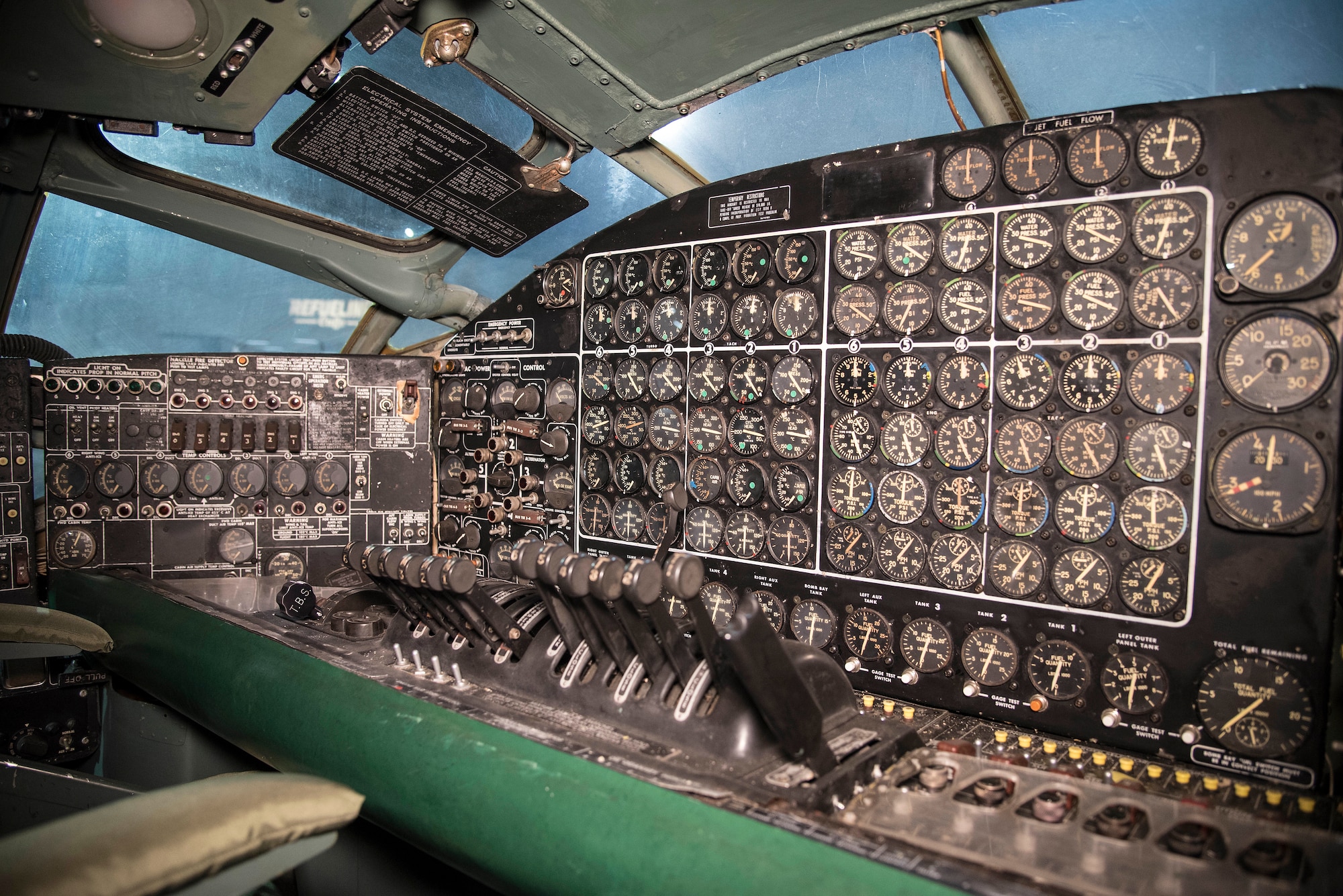 DAYTON, Ohio - Convair B-36J Peacemaker engineer station at the National Museum of the U.S. Air Force. (U.S. Air Force photo by Ken LaRock)
