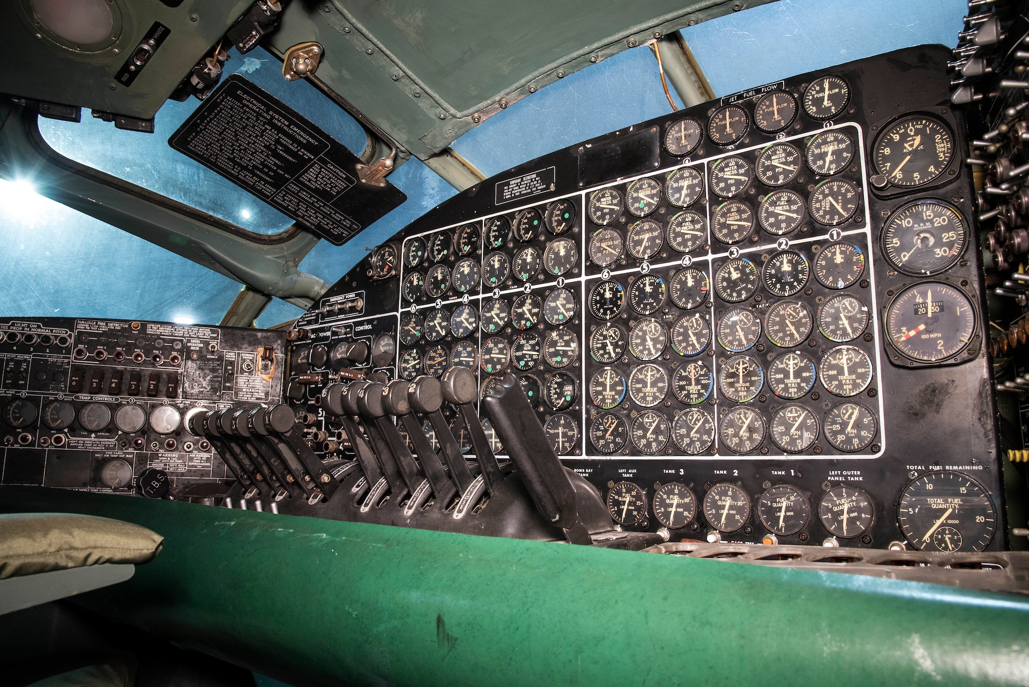 DAYTON, Ohio - Convair B-36J Peacemaker engineer station at the National Museum of the U.S. Air Force. (U.S. Air Force photo by Ken LaRock)