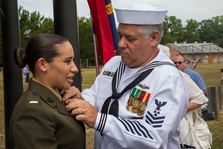 Amanda Sanders, a teacher with Winding Springs Elementary, graduated Marine Corps Officer Candidate School Aug. 10, 2019 and commissioned as a second lieutenant the same day. Sanders, a Charlotte, North Carolina native, plans on serving in the Marine Corps Reserves so she may continue teaching and server her country.