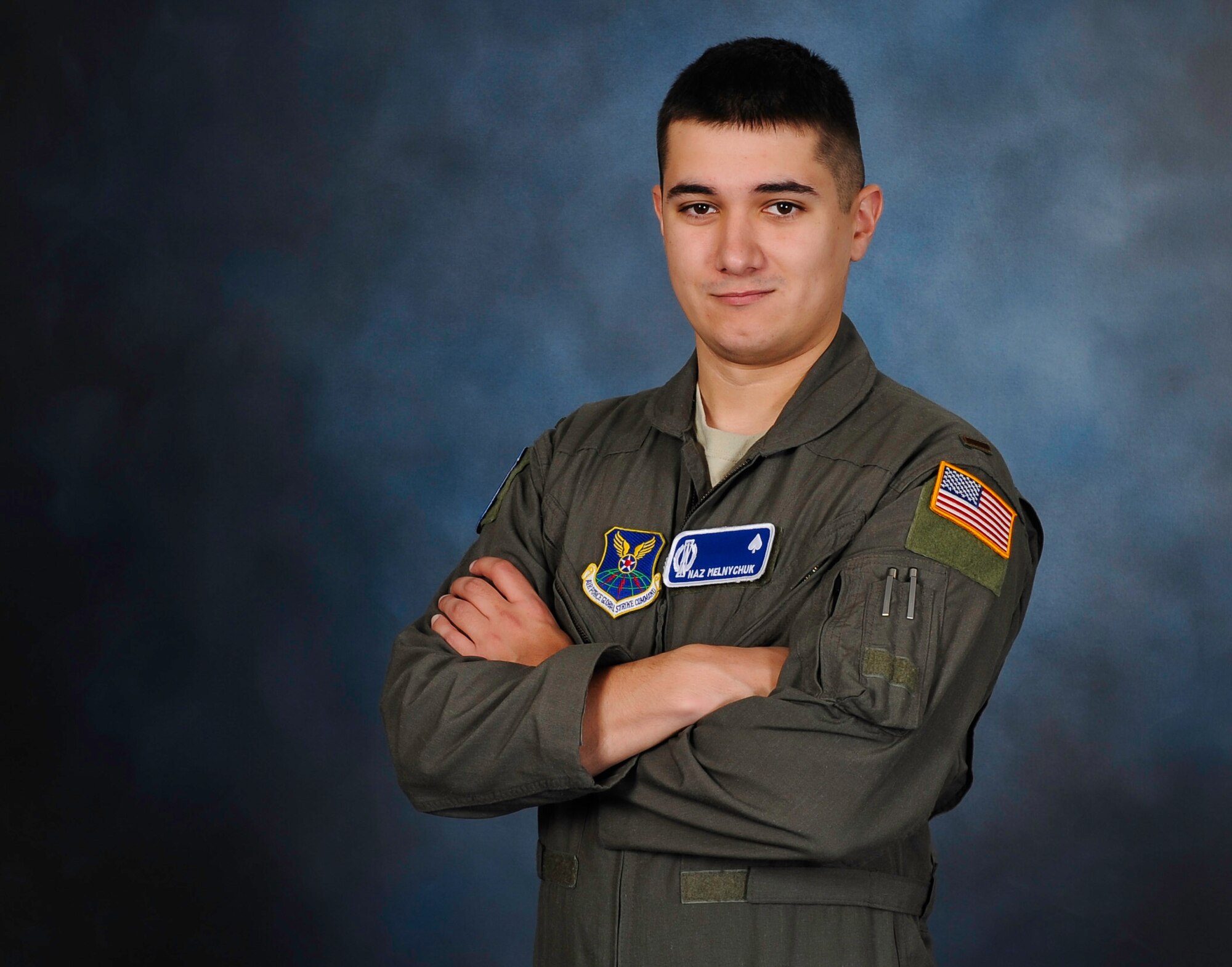 2nd Lt. Nazariy Melnychuk, 10th Missile Squadron Intercontinental Ballistic Missile combat crew member, poses for a portrait August 13, 2019, at Malmstrom Air Force Base Mont. Melnychuk is part of the Air Force’s Language Enabled Airman Program.