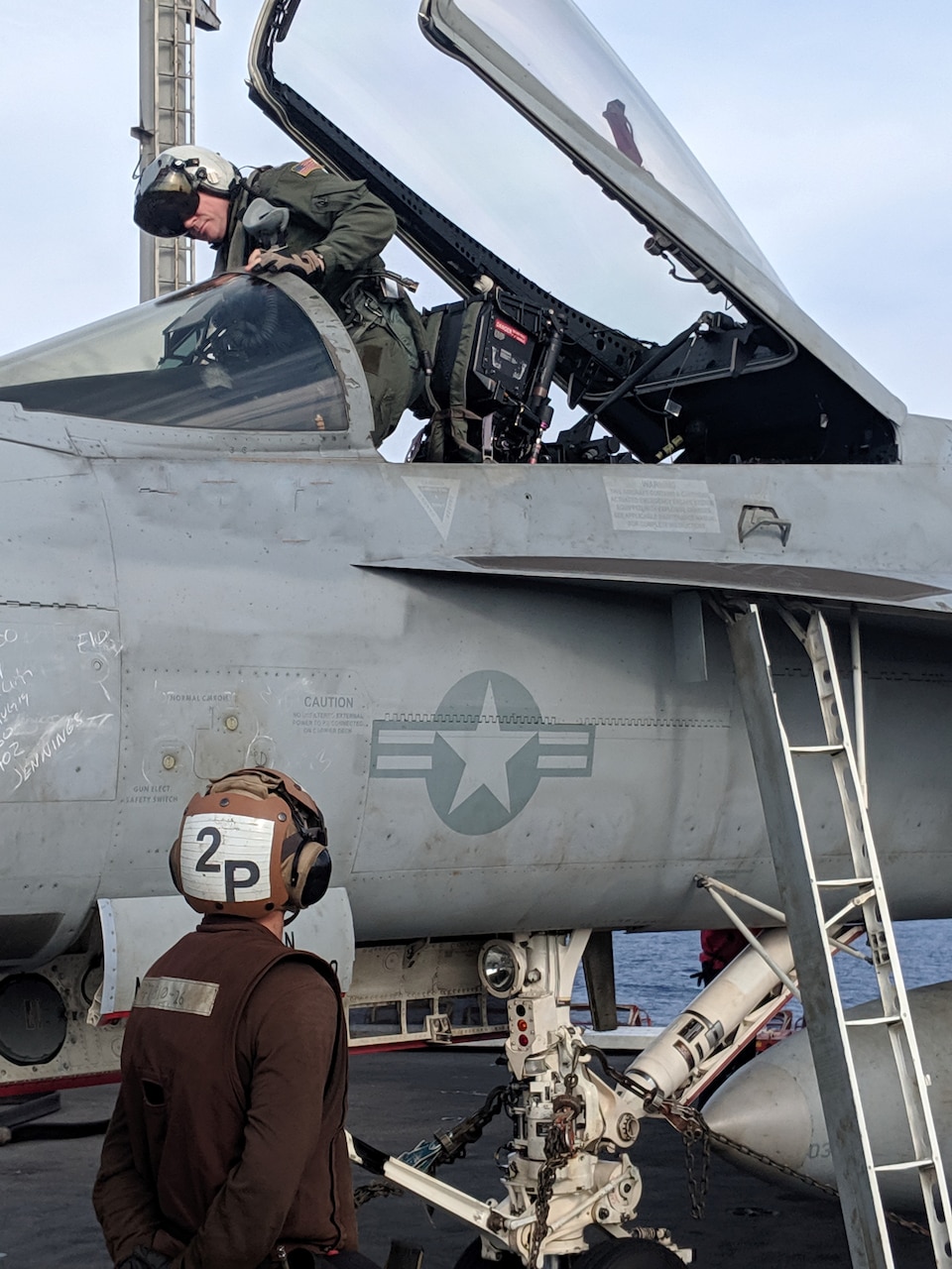 Commander Carrier Air Wing Five 1,000th Landing on Carrier