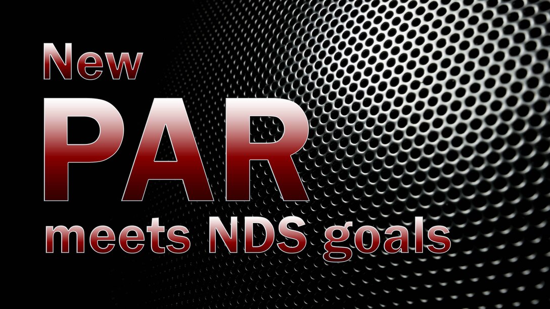 Text graphic reads: New PAR meets NDS goals