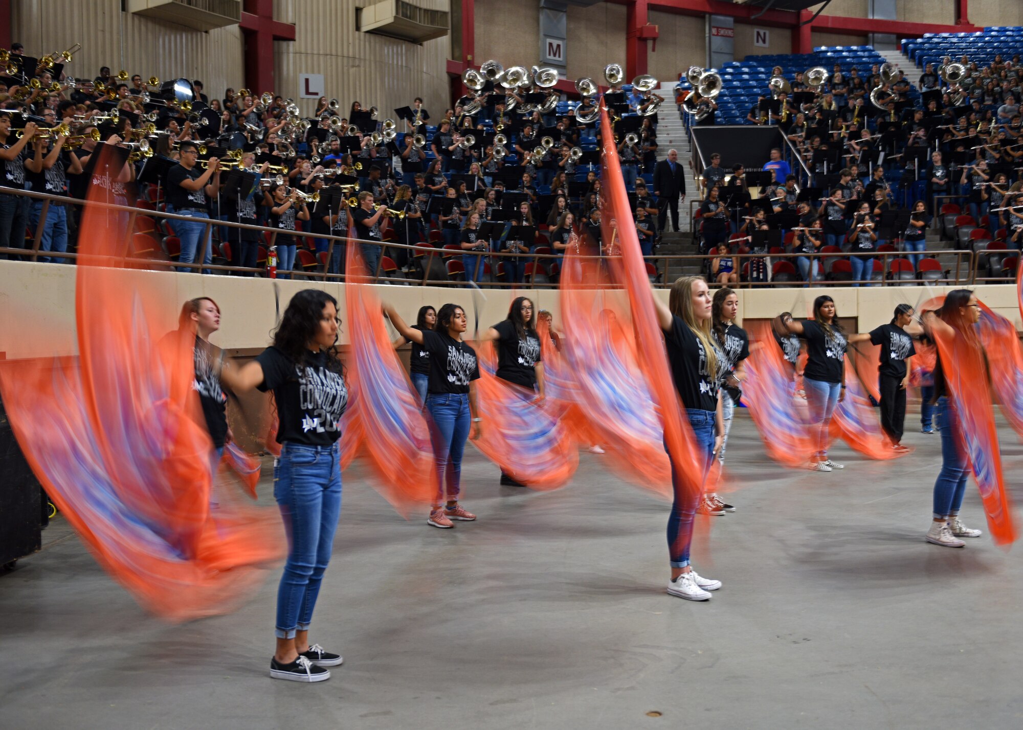 San Angelo Independent School District students perform at the annual SAISD Convocation in San Angelo, Texas August 15, 2019. SAISD invites Goodfellow Air Force Base leadership every year to emphasize the strong relationship between the base and San Angelo. (U.S. Air Force photo by Airman 1st Class Robyn Hunsinger/Released)