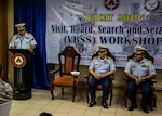 MANILA, Philippines (Aug. 19, 2019). U.S. Coast Guard Cmdr. David Negron-Alicea, Defense Threat Reduction Agency maritime advisor for U.S. Embassy Manila, delivers keynote remarks during the visit, board, search and seizure workshop as part of Southeast Asia Cooperation and Training (SEACAT) 2019 at the Philippine Coast Guard Headquarters in Manila. This year marks the 18th iteration of SEACAT, which is designed to enhance maritime security skills by highlighting the value of information sharing and multilateral coordination.
