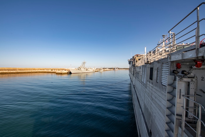 USNS Carson City arrives in Naval Station Rota, Spain, Aug. 17, 2019.