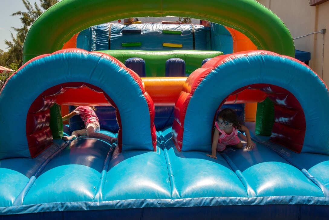 349th Air Mobility Wing Airmen and their family members participate in Operation Family Circle Aug. 10, 2019, at Travis Air Force Base, Calif.