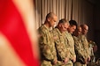 Soldiers and participate in the 300th Miltary Intelligence Brigade Change of Command Ceremony,  August 10, 2019 at the Draper Utah National Guard Headquarters Bilding (U.S. Army Photo By Sgt. Nathan J. Baker)