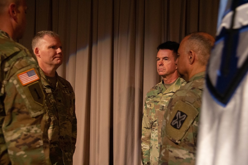 The 300th Military Intelligence Brigade Change of Command Ceremony,  August 10, 2019 at the Draper Utah National Guard Headquarters Building (U.S. Army Photo By Sgt. Nathan J. Baker)