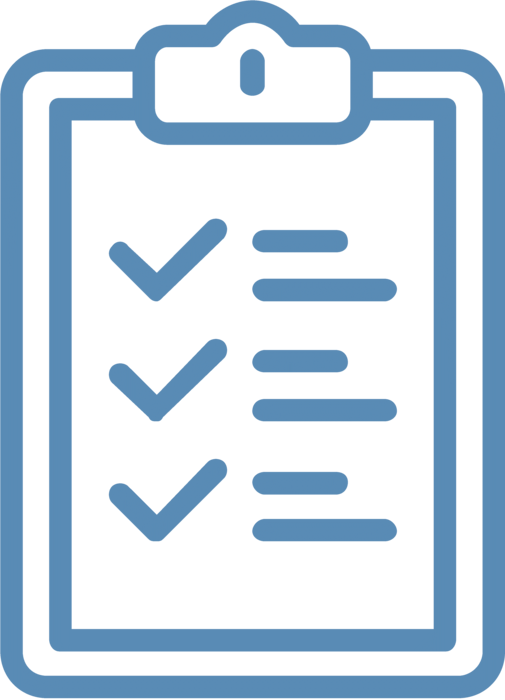 Clipboard checklist graphic.