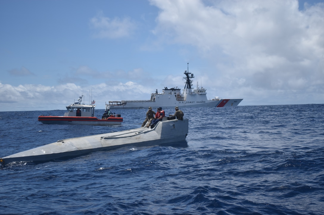 Crew members from pre-commissioned CGC Midgett seized more than 4,600 pounds of cocaine from low-profile go-fast vessel in international waters July 31, 2019.