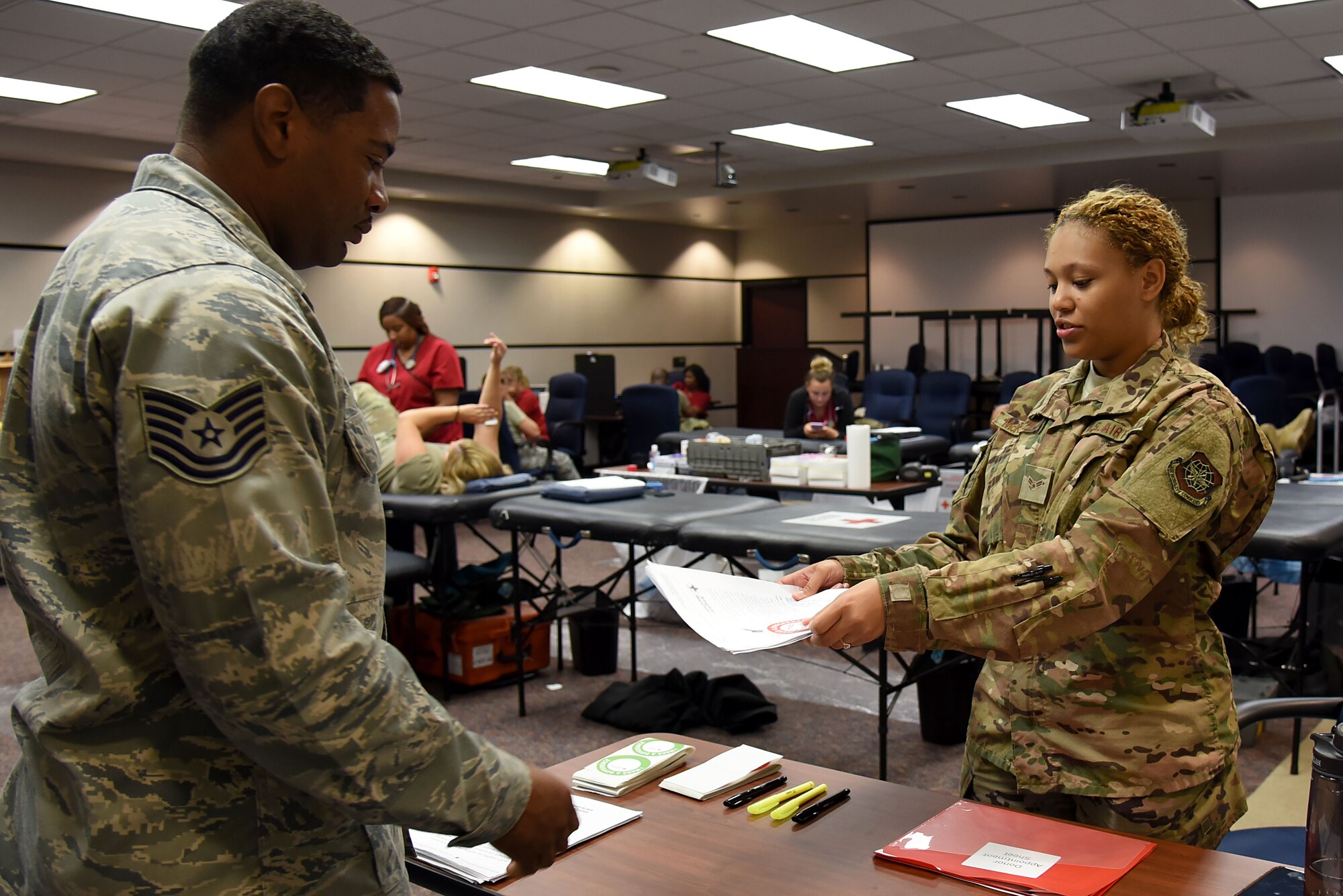 USAF EC gives blood in memory of teammate