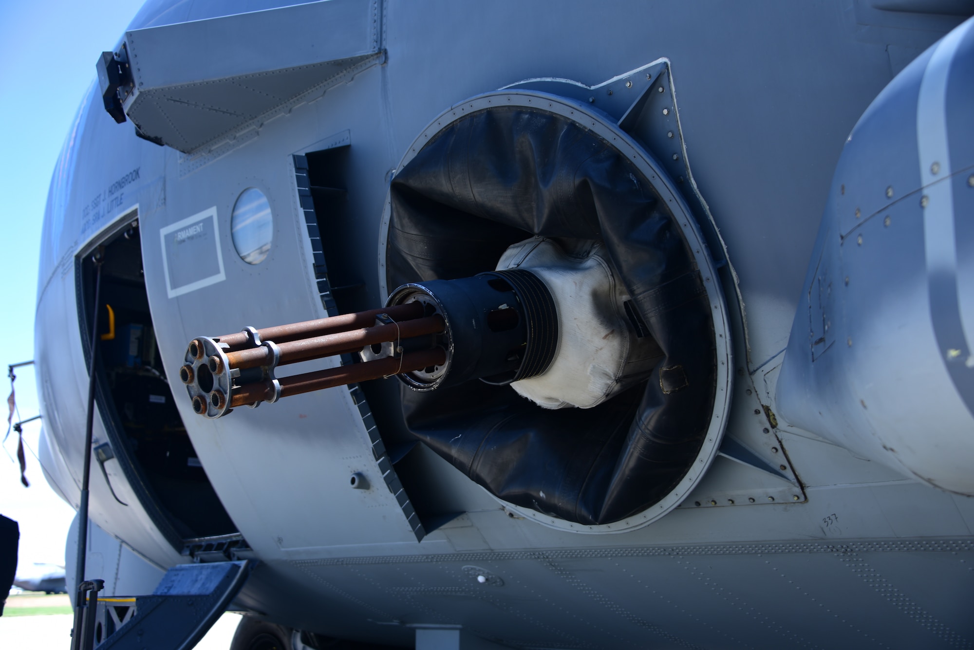 a photo of the gun located on the AC-130 aircraft