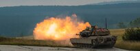 U.S. Army M1A2 Abram tank Troops fire live ammunition during a Combined Resolve training exercise in Grafenwoehr Training Area, August, 8, 2019.