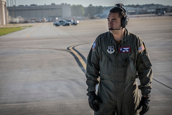 Staff Sgt. Zack Caudill, loadmaster with the 164th Airlift Squadron, conducts pre-flight inspections April 11, 2019, at Pope Army Airfield, Fayetteville, North Carolina. Members from 164th Airlift Squadron participated in training air drops to include personnel drops with the 82nd Airborne Division. (U.S. Air National Guard Photo by Airman 1st Class Alexis Wade)