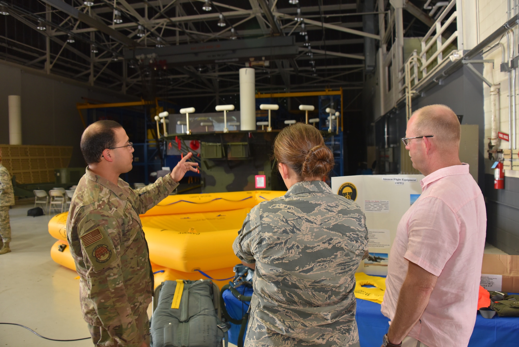 The 305th Operations Support Squadron celebrated the 75th Anniversary of the 305th Operations Support Squadron’s heritage, which was united from two squadrons – the 305th Airdrome Squadron and the 305th OSS with a Silver Carpet Day on August 16, 2019 at Joint Base McGuire-Dix-Lakehurst, N. J. 305th OSS sections such as the Radar Approach Control, Airfield Management, Host Aviation Resource Management (HARM) office, Radar Airfield and Weather Systems (RAWS) Deployable Radar, Airfield and Weapons Systems (dRAWS), Combat Crew Communications, Weather flight and Aircrew Flight Equipment (AFE) created informative posters and answered questions from their respective booths from visitors.  (U.S. Air Force photo by Staff Sgt. AJ Hyatt)