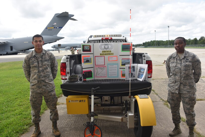 The 305th Operations Support Squadron celebrated the 75th Anniversary of the 305th Operations Support Squadron’s heritage, which was united from two squadrons – the 305th Airdrome Squadron and the 305th OSS with a Silver Carpet Day on August 16, 2019 at Joint Base McGuire-Dix-Lakehurst, N. J. 305th OSS sections such as the Radar Approach Control, Airfield Management, Host Aviation Resource Management (HARM) office, Radar Airfield and Weather Systems (RAWS) Deployable Radar, Airfield and Weapons Systems (dRAWS), Combat Crew Communications, Weather flight and Aircrew Flight Equipment (AFE) created informative posters and answered questions from their respective booths from visitors.  (U.S. Air Force photo by Staff Sgt. AJ Hyatt)